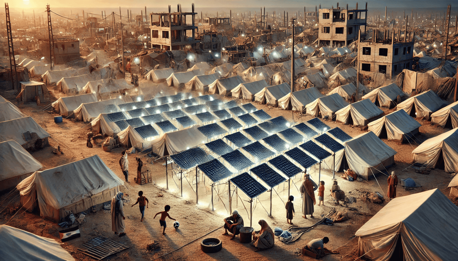 محطات الطاقة لمخيمات الإيواء